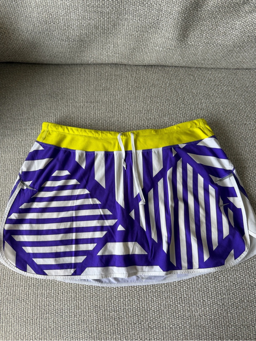 Nike Purple & Yellow Geometric Athletic Skirt